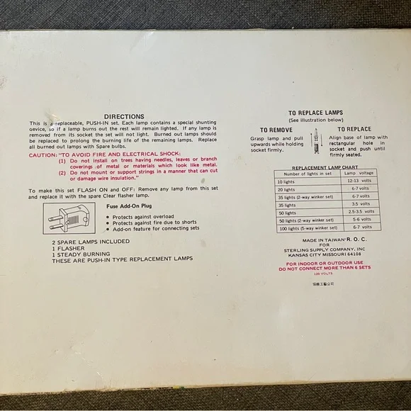 Vintage WORKING Crystal Star Christmas Lights Strand of 35 - Picture 4 of 4